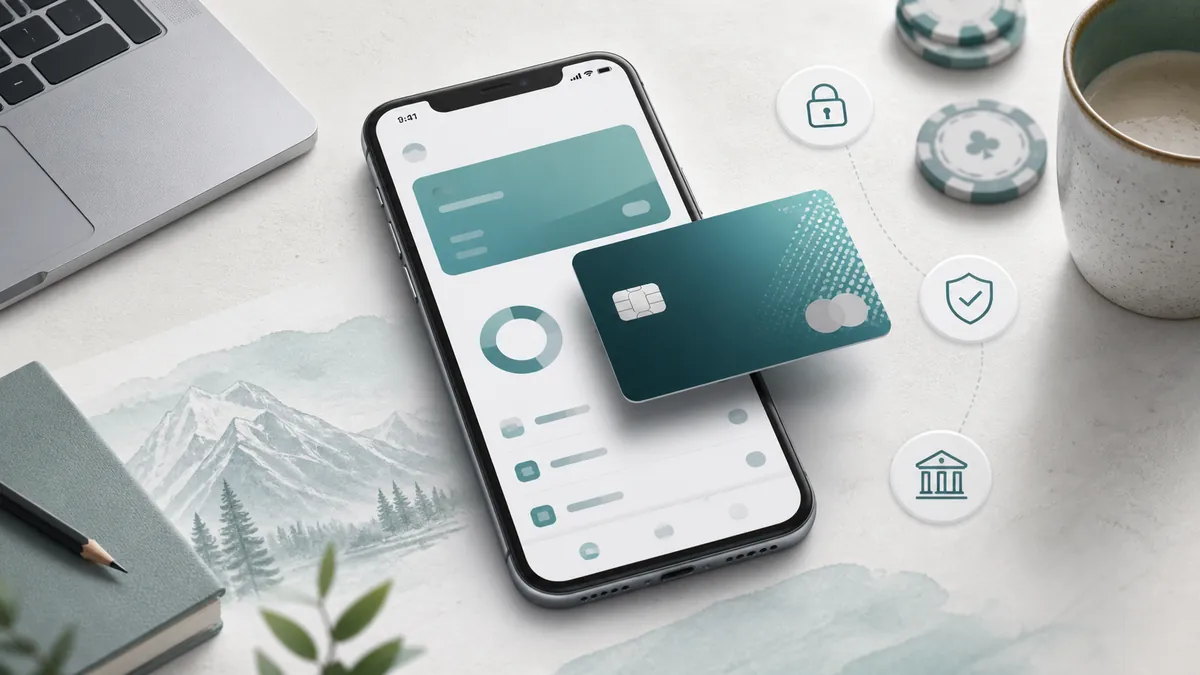 Illustrasjon av mobilbetaling med virtuelt kort og sikker betalingsflyt